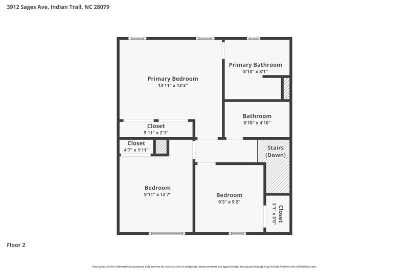 1,850/Mo, 3912 Sages Ave Indian Trail, NC 28079 Floorplan View 2