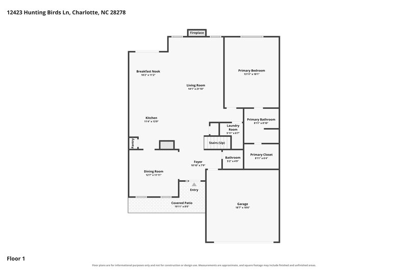 2,550/Mo, 12423 Hunting Birds Ln Charlotte, NC 28278 Floor Plan View