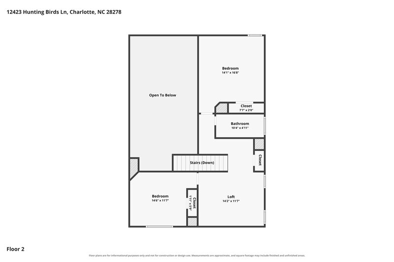 2,550/Mo, 12423 Hunting Birds Ln Charlotte, NC 28278 Floor Plan View 2