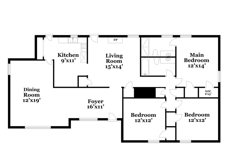 2,120/Mo, 7506 Pirates Cove Ct Charlotte, NC 28227 Floorplan View