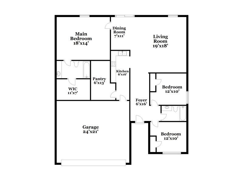 2,130/Mo, 7609 Malden Park Dr Charlotte, NC 28215 Floor Plan View