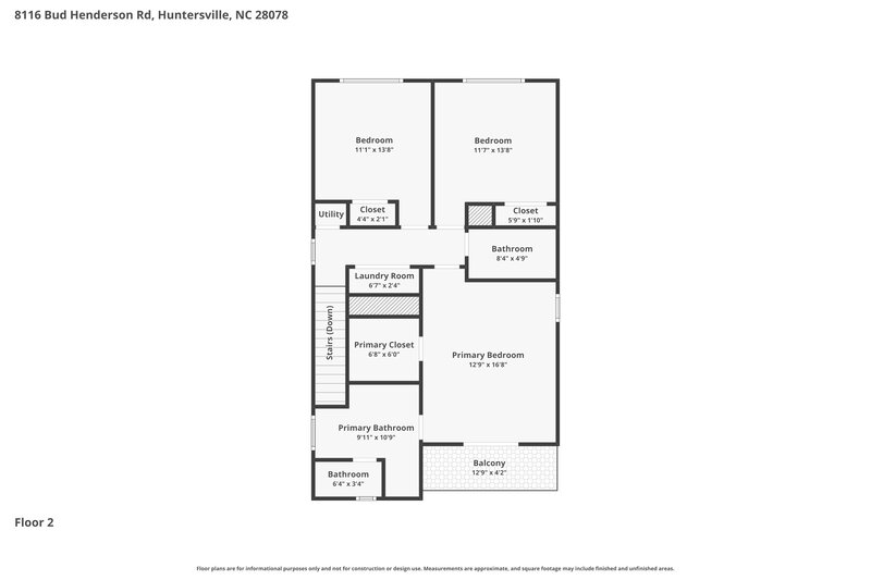2,520/Mo, 8116 Bud Henderson Rd Huntersville, NC 28078 Floor Plan View