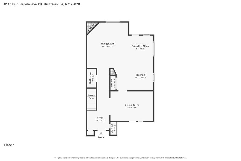 2,520/Mo, 8116 Bud Henderson Rd Huntersville, NC 28078 Floor Plan View 2
