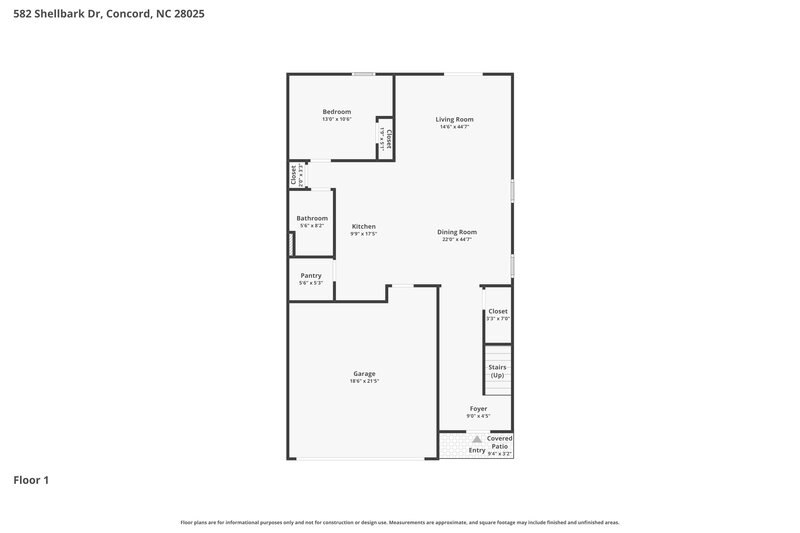 2,610/Mo, 582 Shellbark Dr Concord, NC 28025 Floor Plan View
