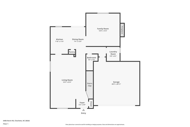 1,875/Mo, 6406 Nevin Rd Charlotte, NC 28262 Floor Plan View