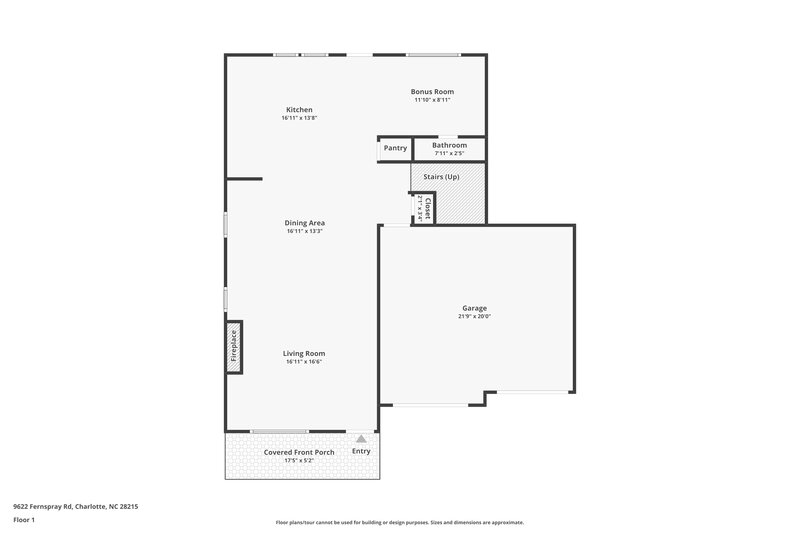2,175/Mo, 9622 Fernspray Rd Charlotte, NC 28215 Floor Plan View