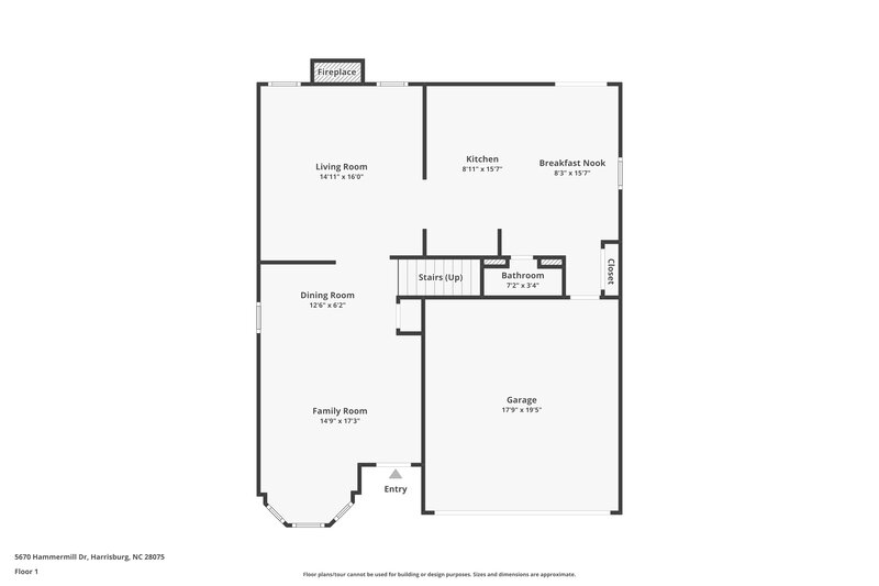 2,300/Mo, 5670 Hammermill Dr Harrisburg, NC 28075 Floor Plan View