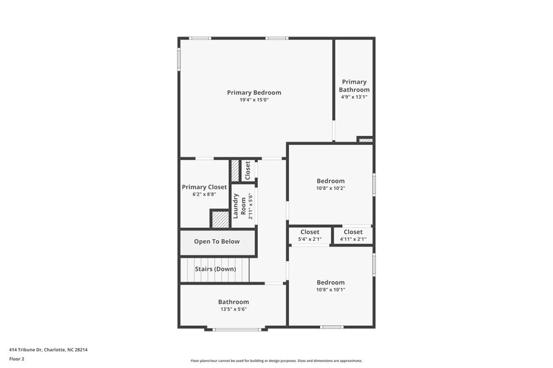 1,835/Mo, 414 Tribune Dr Charlotte, NC 28214 Floor Plan View
