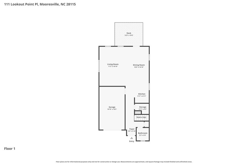 1,800/Mo, 111 Lookout Point Pl Mooresville, NC 28115 Floor Plan View