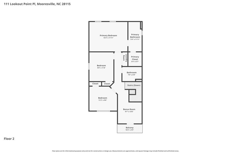 1,800/Mo, 111 Lookout Point Pl Mooresville, NC 28115 Floor Plan View 2