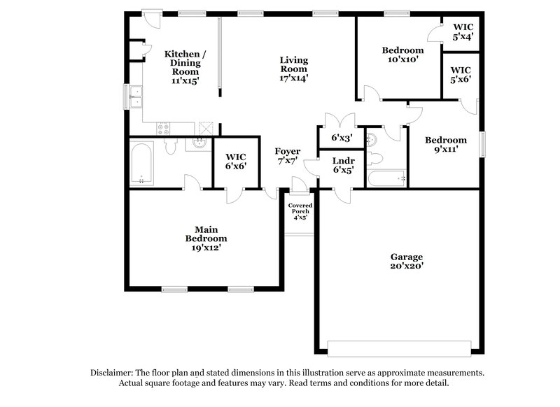 1,805/Mo, 5720 Shining Oak Ln Charlotte, NC 28269 Floor Plan View