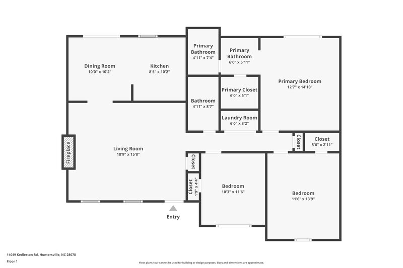 2,215/Mo, 14049 Kedleston Rd Huntersville, NC 28078 Floorplan View