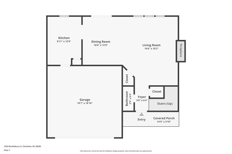 2,040/Mo, 1525 Bucklebury Court Charlotte, NC 28269 Floor Plan View