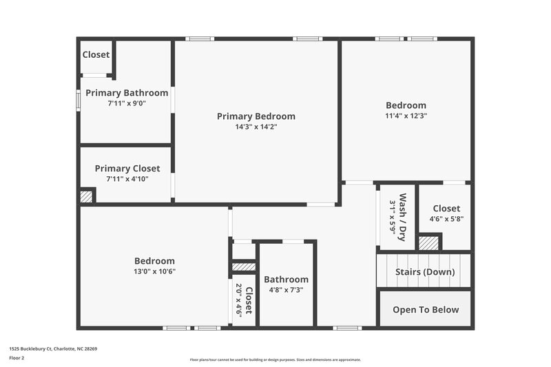 2,040/Mo, 1525 Bucklebury Court Charlotte, NC 28269 Floor Plan View 2