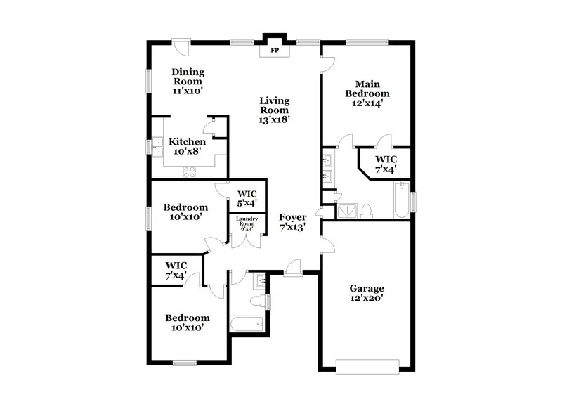 2,350/Mo, 10122 Mayhurst Ct Charlotte, NC 28213 Floor Plan View