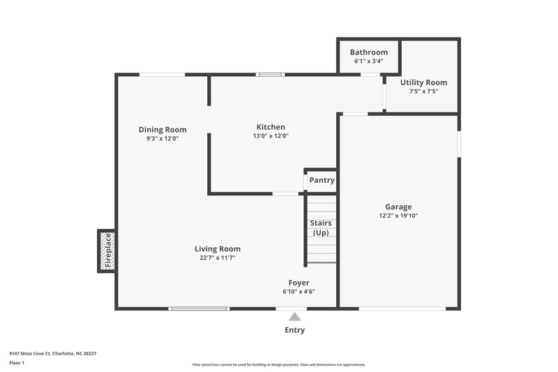 1,870/Mo, 9147 Moss Cove Ct Charlotte, NC 28227 Floor Plan View