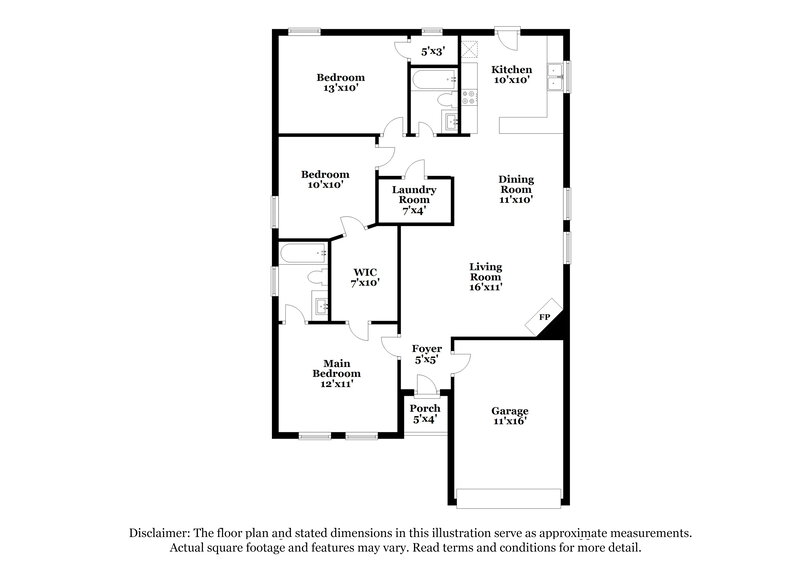 1,650/Mo, 3004 Great Falls Dr Monroe, NC 28110 Floor Plan View