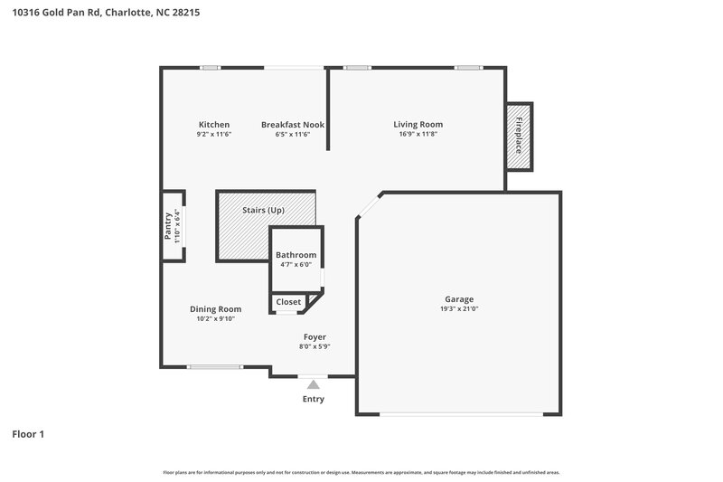 2,070/Mo, 10316 Gold Pan Rd Charlotte, NC 28215 Floor Plan View