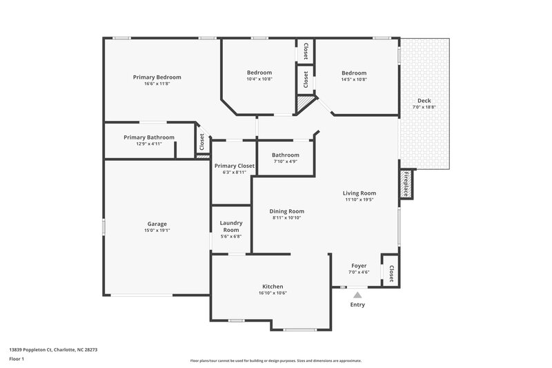 1,910/Mo, 13839 Poppleton Ct Charlotte, NC 28273 Floor Plan View