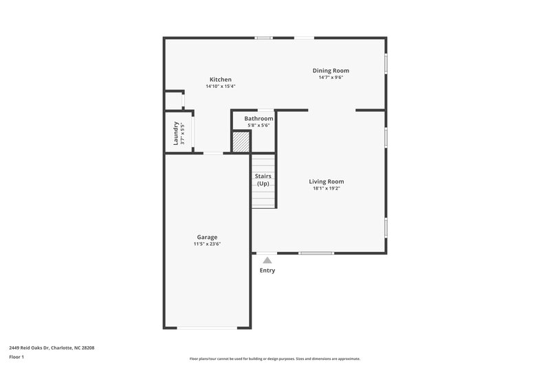 1,845/Mo, 2449 Reid Oaks Dr Charlotte, NC 28208 Floor Plan View