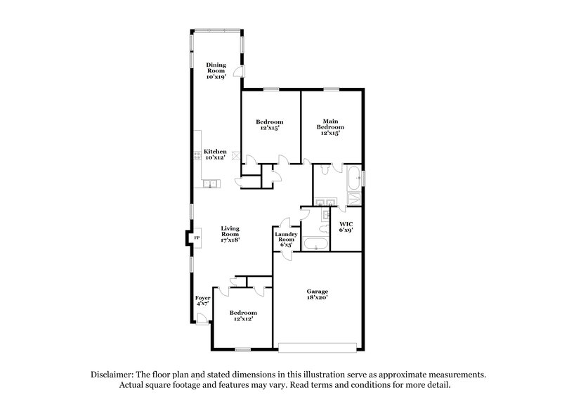 1,870/Mo, 4305 High Shoals Dr Monroe, NC 28110 Floor Plan View