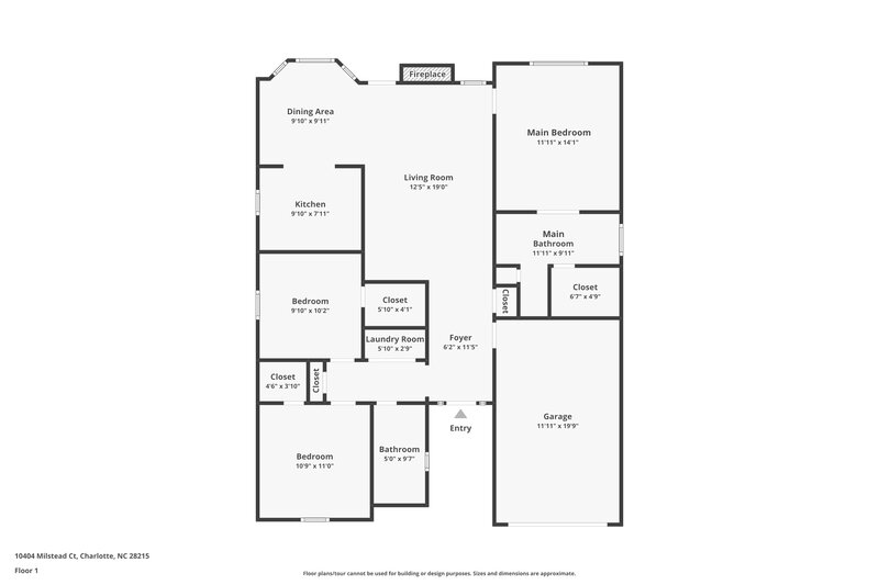 1,945/Mo, 10404 Milstead Ct Charlotte, NC 28215 Floor Plan View