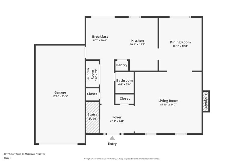 1,965/Mo, 9817 Ashley Farm Dr Matthews, NC 28105 Floor Plan View