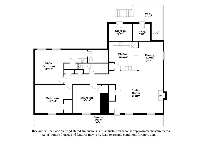 1,850/Mo, 206 Bridge St Lowell, NC 28098 Floor Plan View