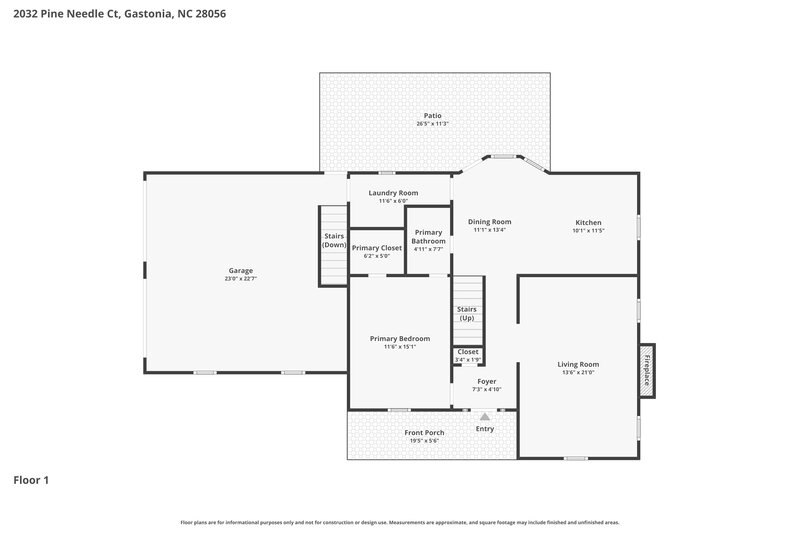 2,245/Mo, 2032 Pine Needle Ct Gastonia, NC 28056 Floor Plan View