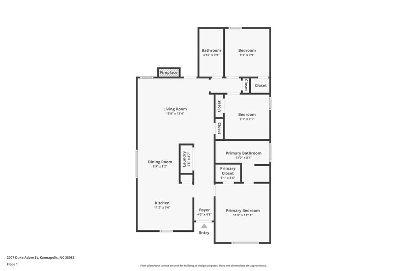 1,680/Mo, 2007 Duke Adam St Kannapolis, NC 28083 Floor Plan View