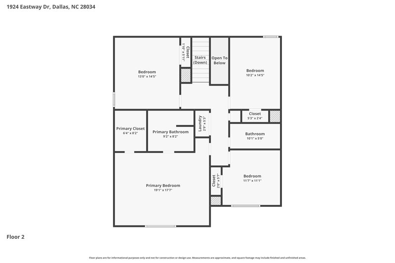 2,040/Mo, 1924 Eastway Dr Dallas, NC 28034 Floor Plan View 2