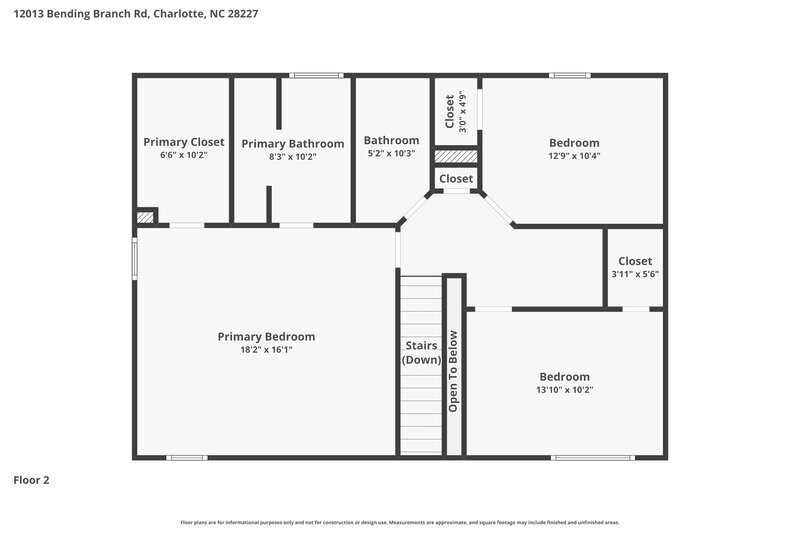 2,345/Mo, 12013 Bending Branch Rd Charlotte, NC 28227 Floor Plan View