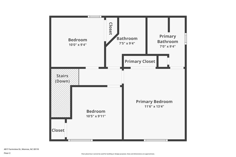 1,875/Mo, 4817 Farmview Dr Monroe, NC 28110 Floor Plan View