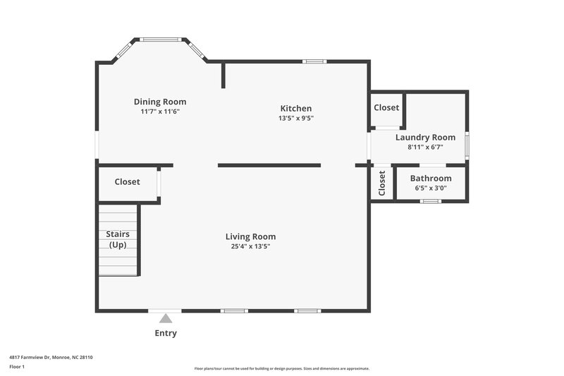 1,875/Mo, 4817 Farmview Dr Monroe, NC 28110 Floor Plan View 2