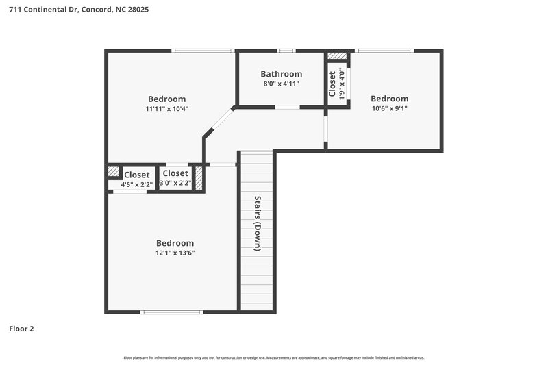 1,915/Mo, 711 Continental Dr Concord, NC 28025 Floor Plan View 2