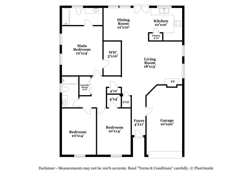 1,620/Mo, 2743 Chalgrove Ln Charlotte, NC 28216 Floor Plan View