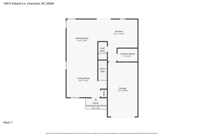 2,040/Mo, 14017 Sobeck Ln Charlotte, NC 28269 Floor Plan View