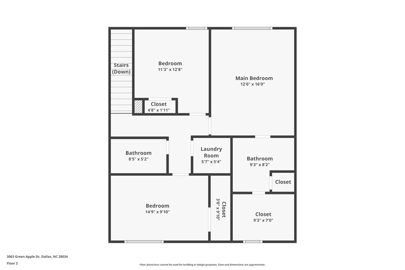 1,905/Mo, 3063 Green Apple Dr Dallas, NC 28034 Floor Plan View 2