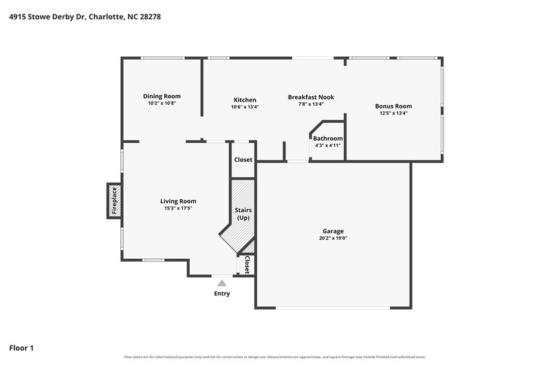 2,350/Mo, 4915 Stowe Derby Dr Charlotte, NC 28278 Floorplan View