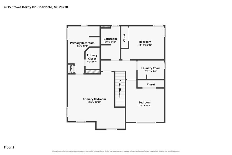 2,350/Mo, 4915 Stowe Derby Dr Charlotte, NC 28278 Floorplan View 2