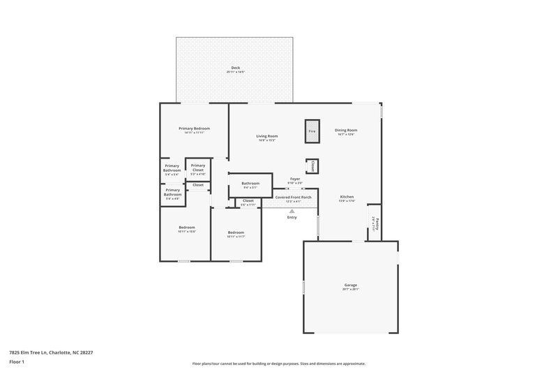 1,845/Mo, 7825 Elm Tree Ln Charlotte, NC 28227 Floorplan View