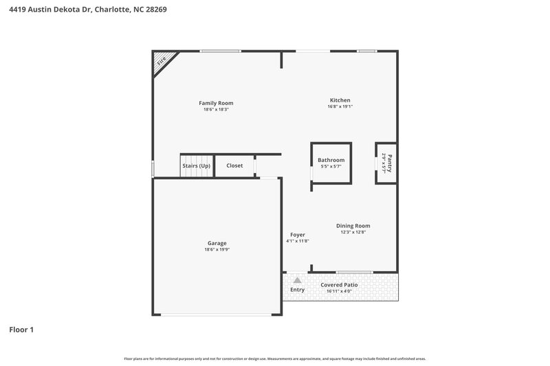 2,290/Mo, 4419 Austin Dekota Dr Charlotte, NC 28269 Floor Plan View