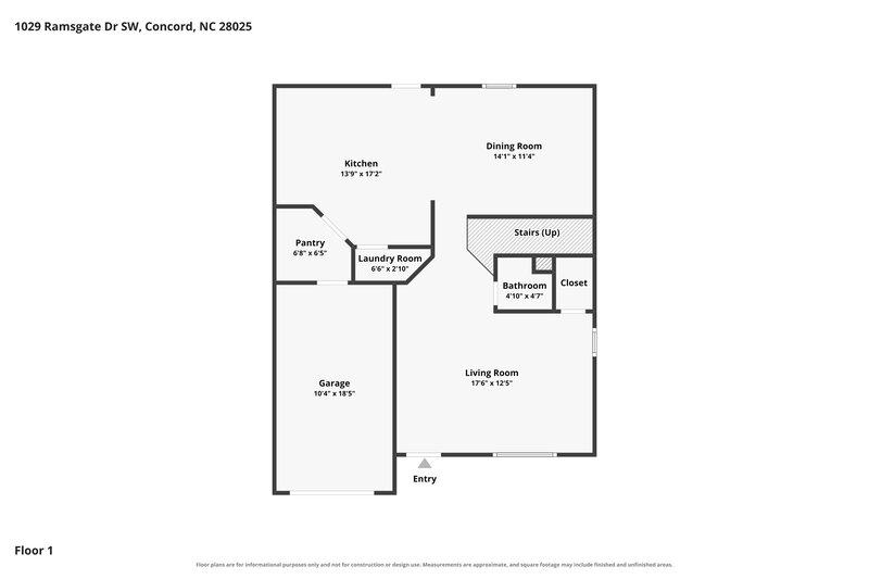 1,850/Mo, 1029 Ramsgate Dr Sw Concord, NC 28025 Floor Plan View