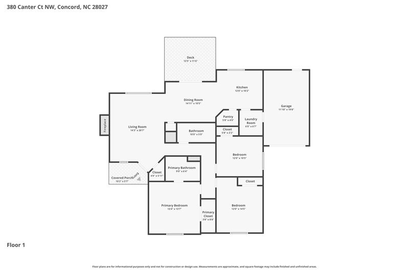 1,960/Mo, 380 Canter Ct Nw Concord, NC 28027 Floor Plan View