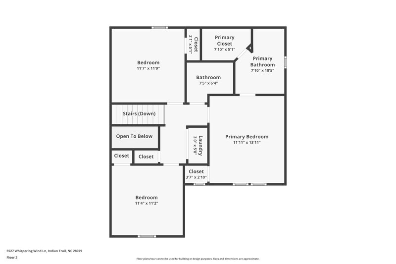 1,790/Mo, 5527 Whispering Wind Ln Indian Trail, NC 28079 Floor Plan View 2