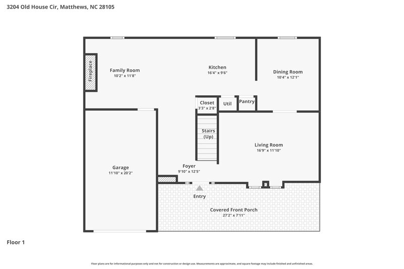 1,995/Mo, 3204 Old House Circle Matthews, NC 28105 Floorplan View