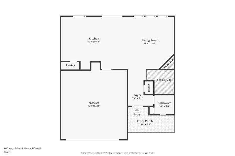 1,880/Mo, 4419 Mary Point Rd Monroe, NC 28110 Floor Plan View