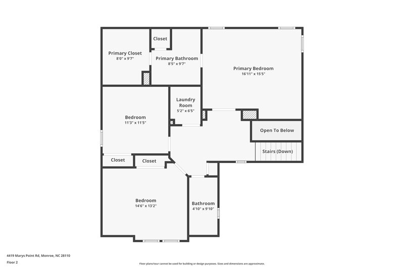 1,880/Mo, 4419 Mary Point Rd Monroe, NC 28110 Floor Plan View 2