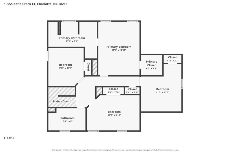 2,060/Mo, 10555 Katie Creek Ct Charlotte, NC 28213 Floor Plan View 2