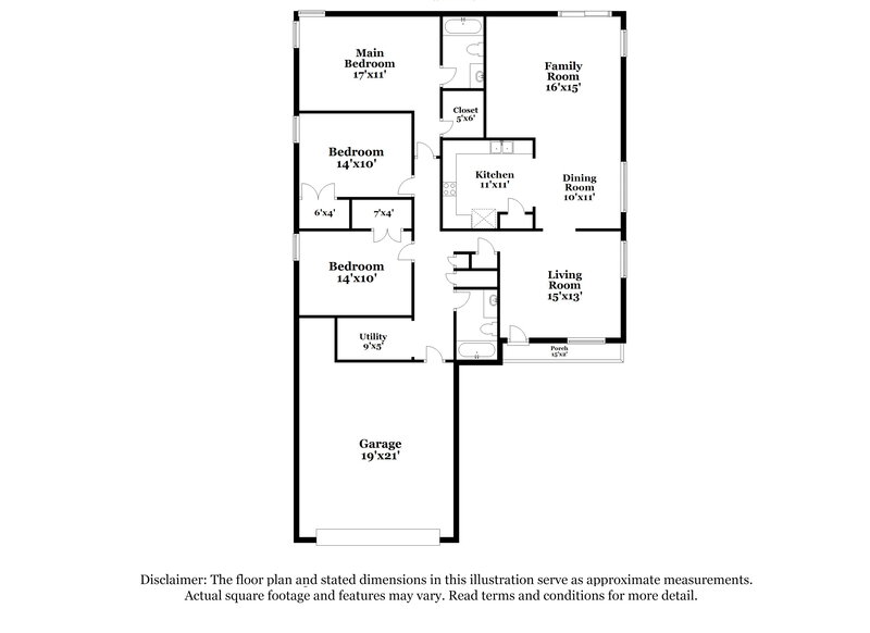 1,790/Mo, 12110 Stewarts Crossing Dr Charlotte, NC 28215 Floor Plan View